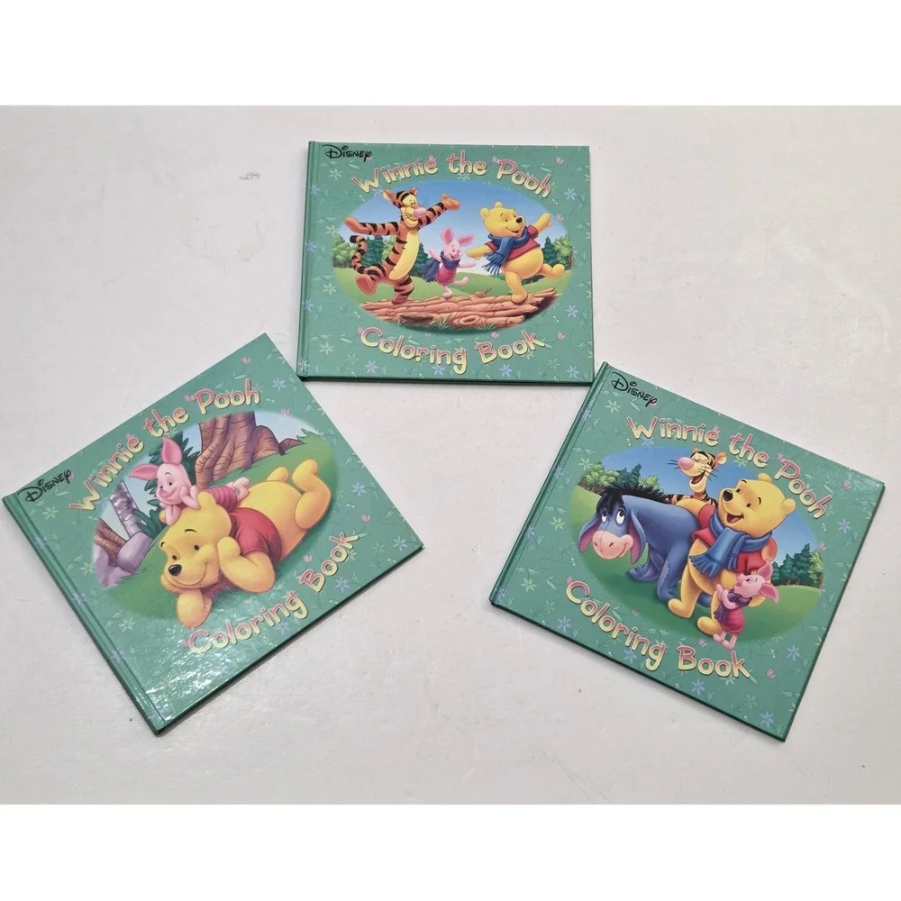 Disney Winnie the Pooh Coloring Book Lot of 3 Vintage 2004 Tigger Eeyore Piglet